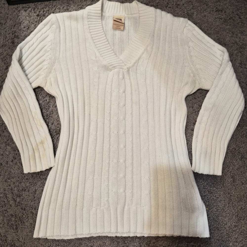 cute y2k vintage white knitted top